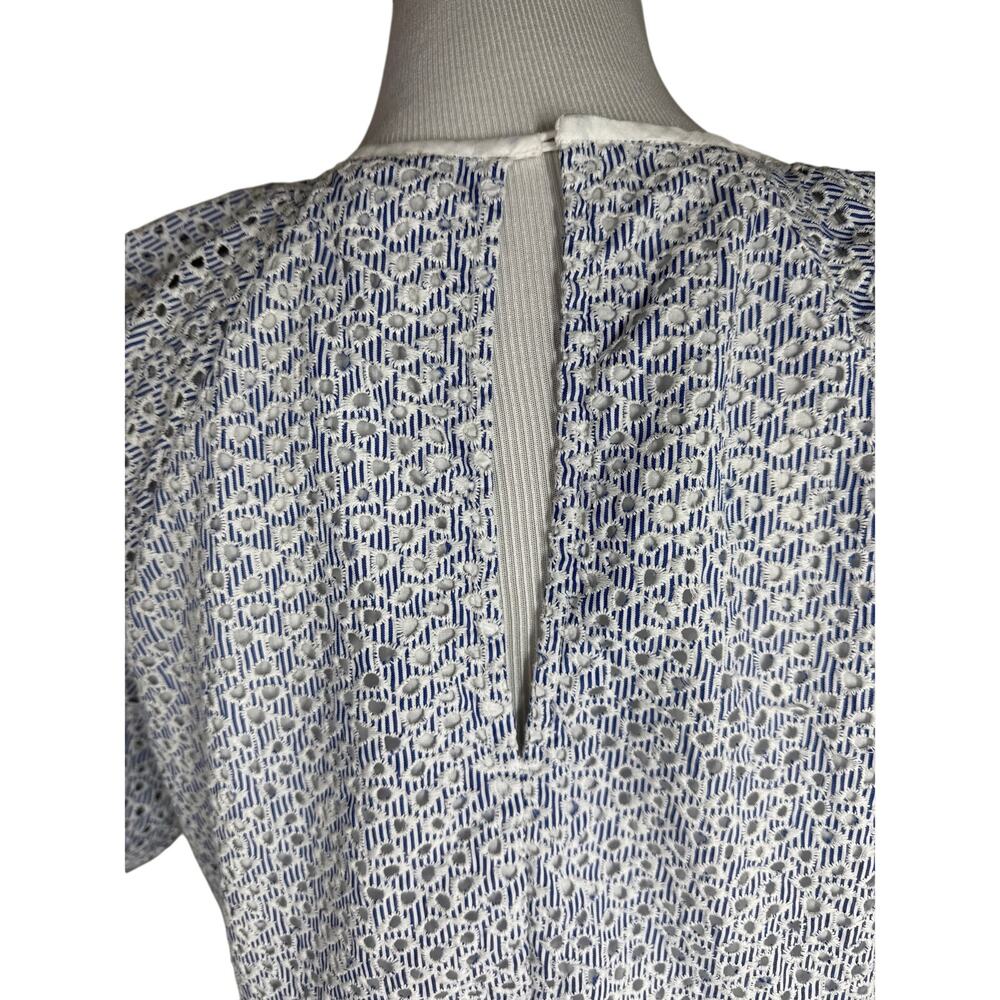 Everlane Tiered Eyelet Dress, Blue, White, Size Small - Picture 4 of 10